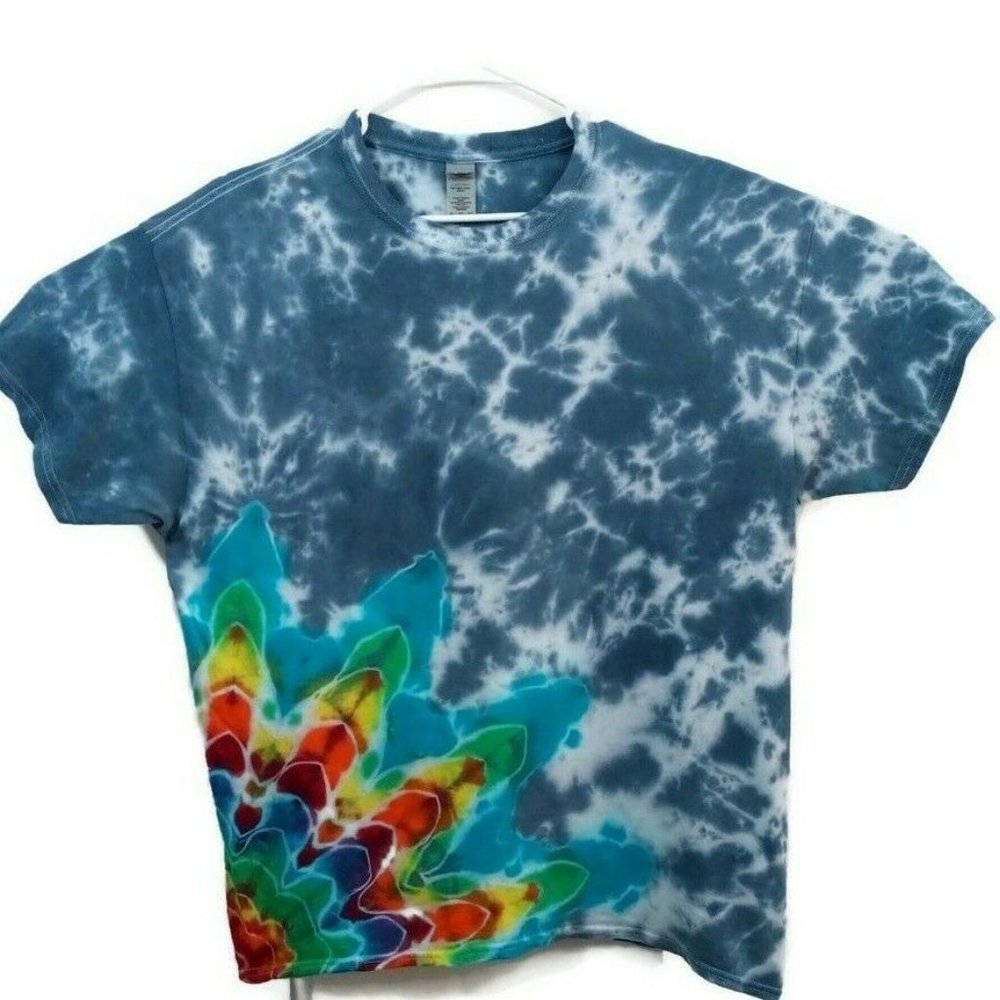 Hand Dyed Tie Dye Tee Cotton Jersey Shirt Adult XL - Picture 1 of 3
